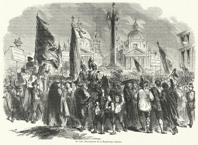 Proclamação da República Romana, Itália, 9 de fevereiro de 1849 de French School
