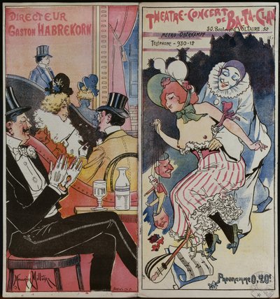 Programa para o Café Ba-ta-clã Concerto, c.1905 de French School
