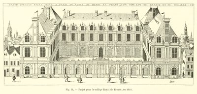 Projeto para o Royal College of France, em 1610 de French School