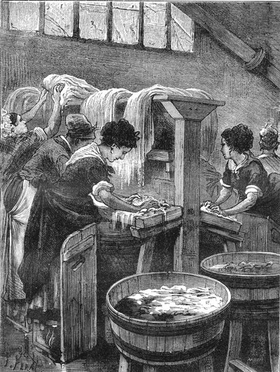 Lavagem pública, oficina de lavagem, utilização de água 1880 de French School
