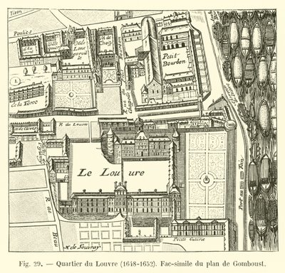 Distrito do Louvre, 1648-1652, Fac-símile do plano de Gomboust de French School