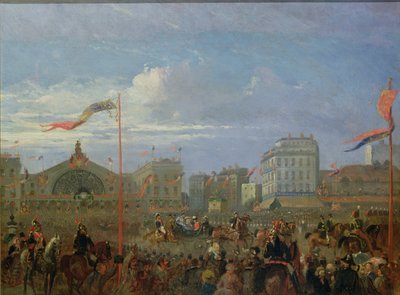 Rainha Vitória (1819-1901) Chegando à Gare de l&39;Est, 18 de agosto de 1855 de French School