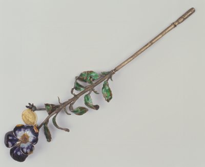 Porta-canetas com pansy, 1862 (prata e esmalte) de French School