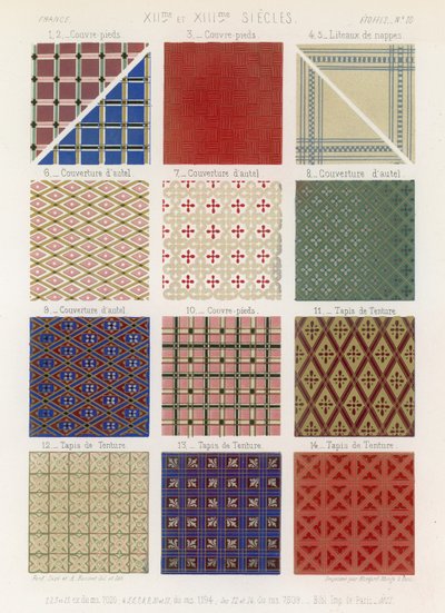 Colchas e tapeçarias dos séculos XII e XIII de French School
