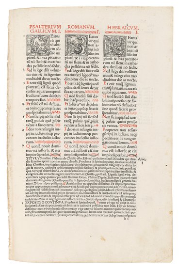 Quincuplex Psalterium, editado por Jacques Le Fèvre d&39;Etaples, Paris: Henri Estienne, segunda edição de French School