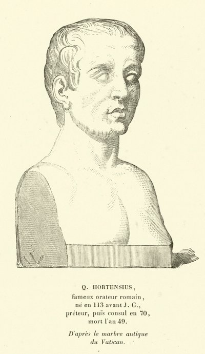 Quintus Hortensius, político otimista romano e orador (gravura) de French School