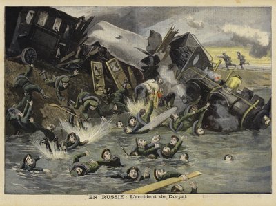 Acidente ferroviário em Dorpat, Rússia, 1897 de French School