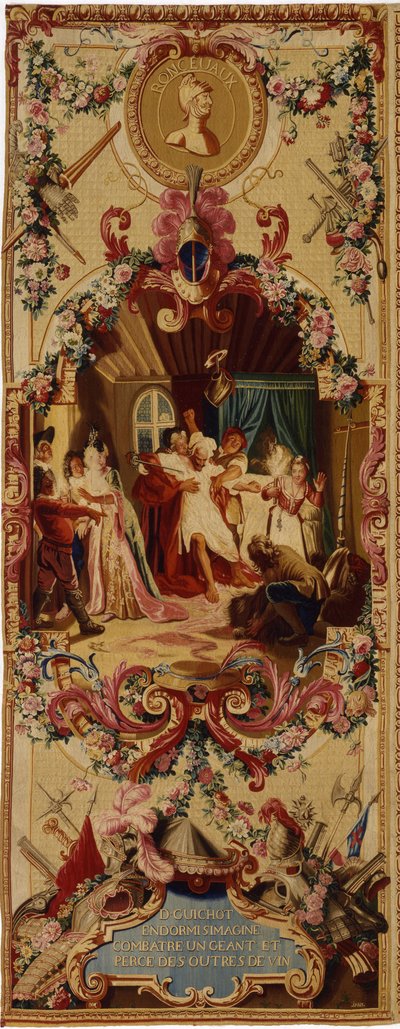 Tapeçaria de Regence Gobelins com a história de Dom Quixote, 1717-18 de French School