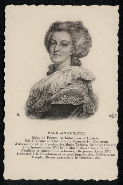 Rainha Maria Antonieta (litografia) de French School
