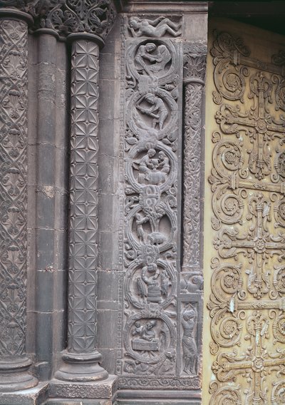 Relevo da fachada oeste representando os trabalhos do mês, 1122-40 de French School