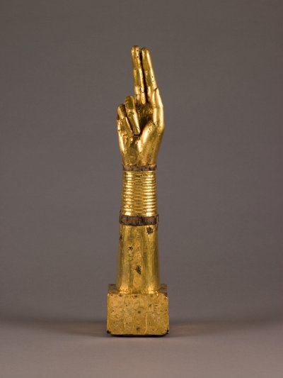 Braço de Relicário, c.1050-1100 (madeira e folha de ouro) de French School