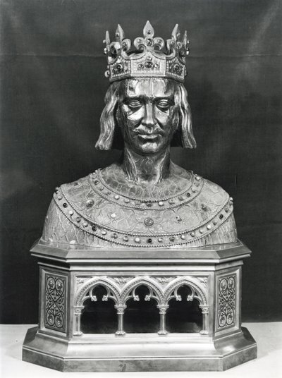 Relicário busto de St. Louis (1214-70) (prata dourada) de French School