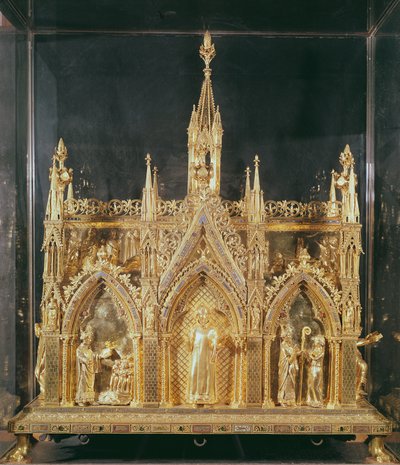 Relicário de Saint Taurin (cobre, esmalte e prata dourados) de French School