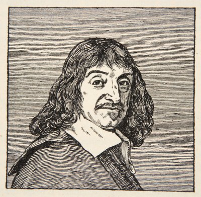 René Descartes, cópia de Boris Mestchersky (d.1957) Ilustração da História da Francaise Nacional, Ciências, Volumes I e II, de Gabriel Hanotaux (1853-1944), 1924 de French School