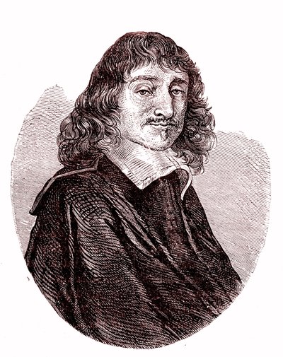 René Descartes, físico, matemático e filósofo francês. 1865 (gravura) de French School