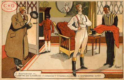 Repórter entrevistando um cavalheiro que se veste (chromolitho) de French School