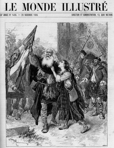 Representação do drama em cinco actos "Les Jacobites" de François Coppee (1842-1908) no teatro de l