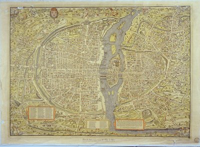 Reprodução do Mapa de Basileia de Paris, originalmente produzido em 1552-59 de French School