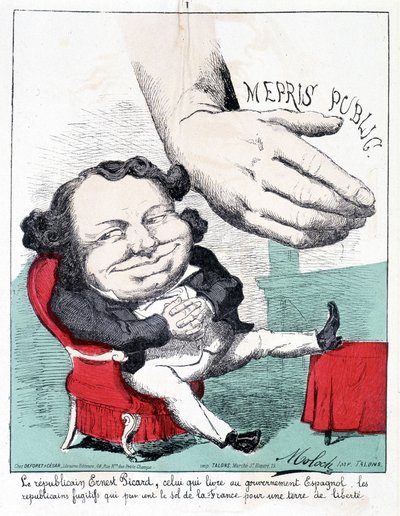O republicano Ernest Picard, aquele que entrega ao governo espanhol os republicanos fugitivos que tomam as terras da França por uma terra de liberdade. de French School