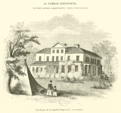 Residência da família Edgeworth, na Irlanda (gravura) de French School