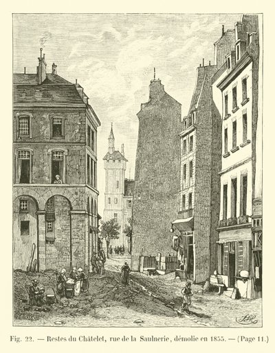 Restos de Chatelet, rue de la Saulnerie, demolidos em 1855 de French School
