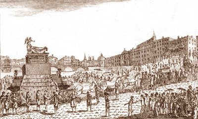 O regresso das cinzas de Voltaire (François Marie Arouet dit Voltaire de French School