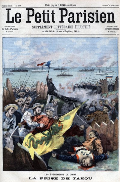 Revolt des Boxers (1898-1900): Os aliados capturam Takou na China - em "Le Petit Parisien". de French School