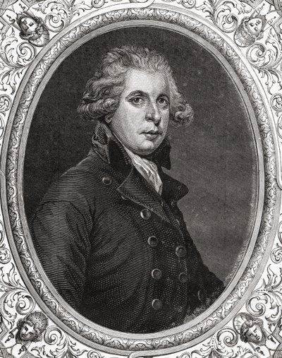 Richard Brinsley Sheridan, de "História da Revolução Francesa" por Louis Blanc (1811-82) de French School