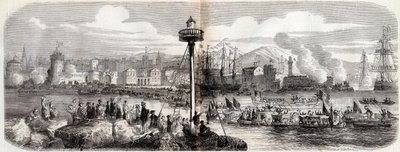 Risorgimento - (Guerra contra a Áustria) - Livorno Debarkment de um exército francês comandado pelo Príncipe Napoleão (Napoleão Jerônimo Bonaparte) - 23 de maio de French School