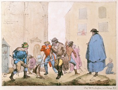 Roadsweepers em Paris, c.1820 de French School