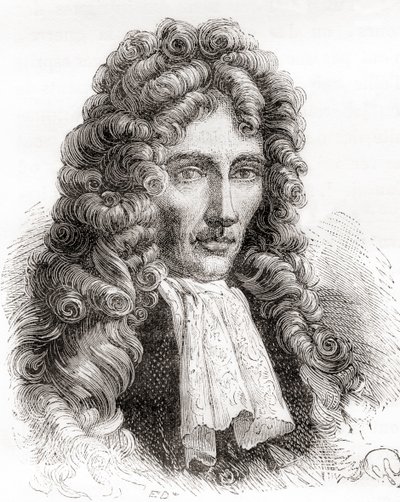 Robert William Boyle, filósofo natural anglo-irlandês, químico, físico e inventor, de Les Merveilles de la Science, pub.1870 de French School