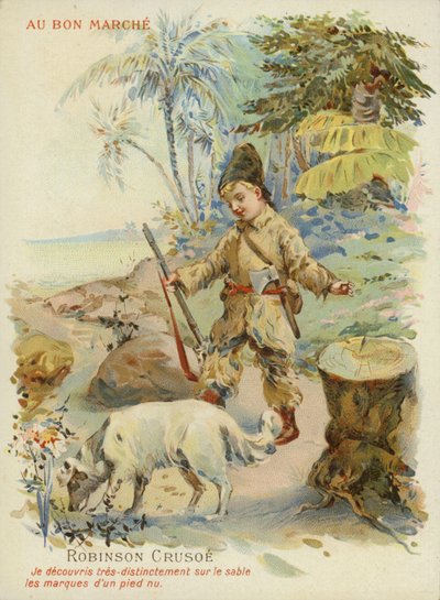 Robinson Crusoe com cachorro de French School