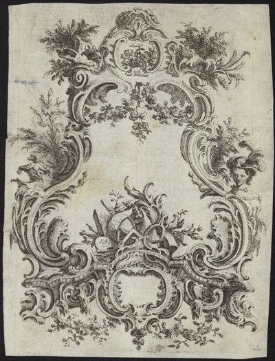 Design rococó para um quadro de French School