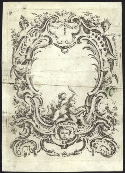 Design rococó para um quadro de French School