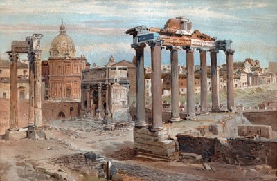 Fórum Romano. Fórum romano. (aguarela, por volta de 1900) de French School