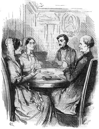 Série romana: "O Conde de Monte Christo" (Monte-Cristo) de Alexandre Dumas (1802-1870). Um jogo de cartas entre quatro personagens. Gravação em "Les bons romances". de French School