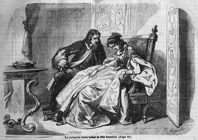 Série romana: "The Green Ladies" de George Sand (Aurore Dupin, Baronne Dudevant) (1804-1876). Gravura em "Les bons romances" (1804-1876). de French School