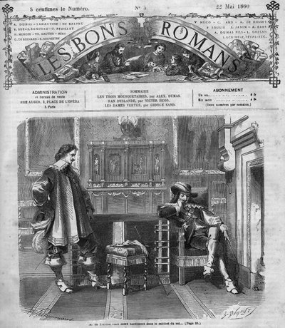 Série romana: "Os Três Mosqueteiros" de Alexandre Dumas (1802-1870). Monsieur de Treville volta corajosamente ao gabinete do rei. Gravação em "Les bons romances". de French School