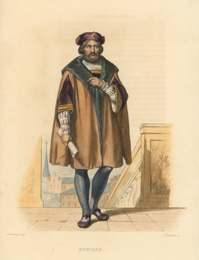 Ronsard (gravação a cores) de French School