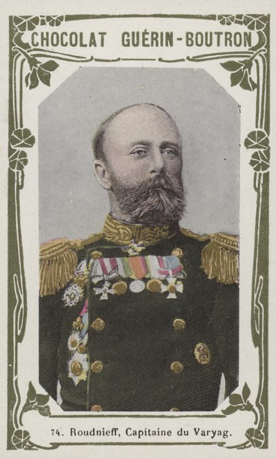 Roudnieff, capitão do Varyag (foto colorida) de French School