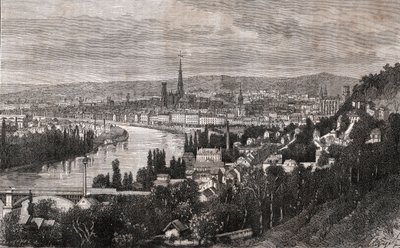 Rouen - Seine-Maritime - gravura em "La France illustree: geography, history, statistical administration" de V.A. Malt-Brown. 1884 de French School