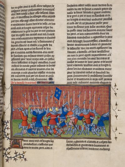 Real 20 C. VII, f.34 A Batalha de Courtrai, ilustração das 
