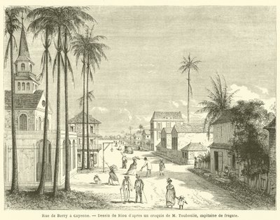 Rue de Berry em Caiena (gravura) de French School