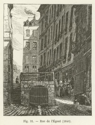 Rue de l&39;Egout, 1840 de French School