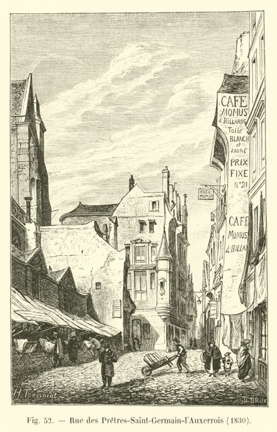 Rua de Pretres-Saint-Germain-l&39;Auxerrois, 1830 de French School