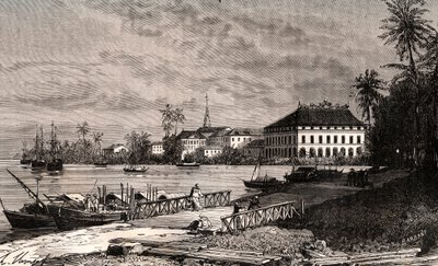 Saigão - Vietnã - Cidade Ho-Chi-Minh (Cidade Ho Chi Minh) - gravura em "La France illustree: geography, history, statistical administration" de V.-A. Malt-Brown. 1884 de French School