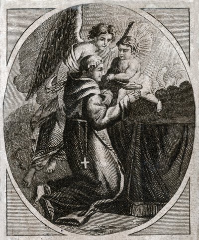 Santo António de Pádua. (gravura do início do século XIX) de French School
