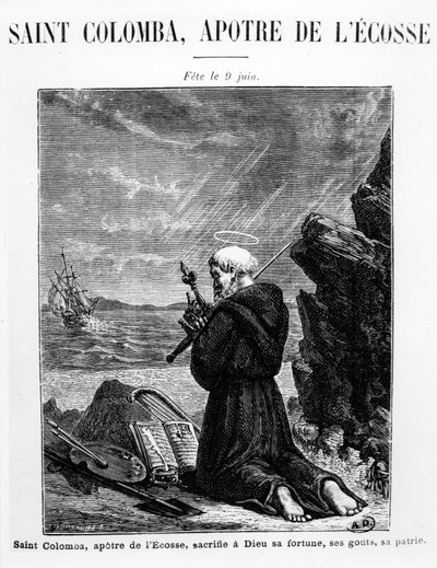 São Columba, apóstolo da Escócia de French School