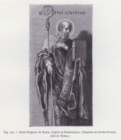 São Gregório de Nyssa; depois do Dominiquim, Capela de Grotta-Ferrata, perto de Roma (gravura) de French School