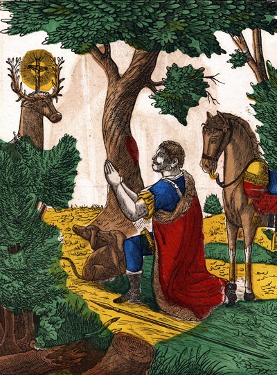 Santo: Hubert. Imagem de Epinal, primeira metade do século XIX de French School